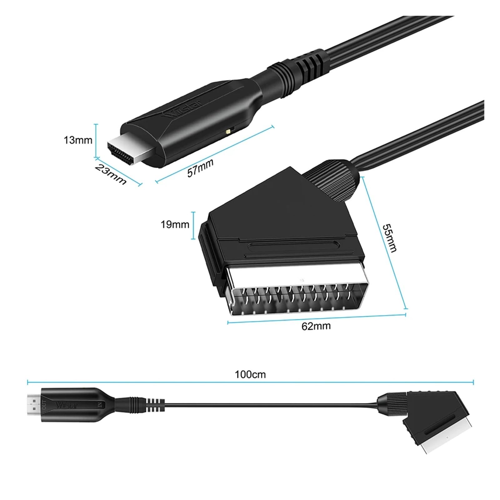 SCART to HDMI Converter Cable  - Scart To Hdmi 评论和价格