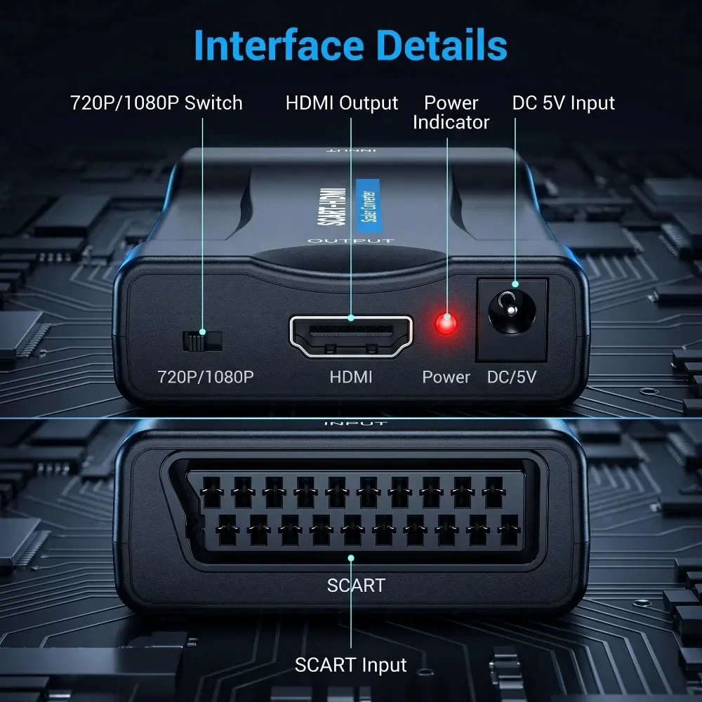 Converter Adapter with USB Cab - Scart To Hdmi 评论和价格